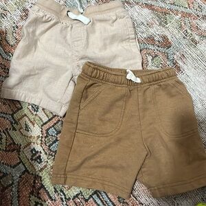 Cat & Jack 3T shorts bundle- tan and brown- EUC